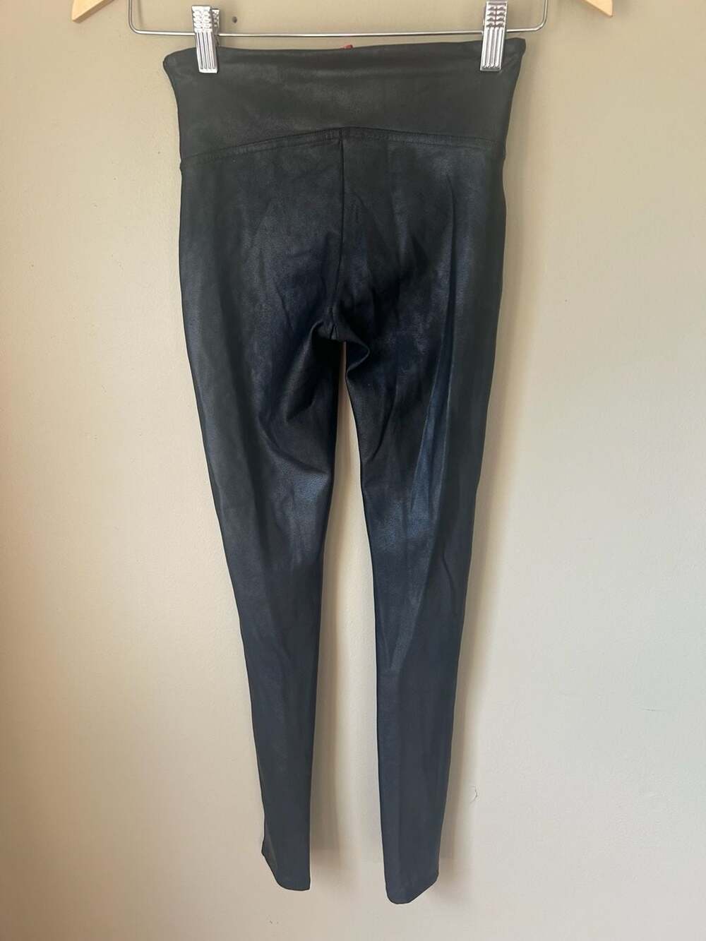 Spanx Faux Leather Leggings High-Rise Black Size Small Petite - Picture 5 of 5